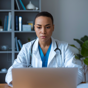 Virtual doctor discussing the key components of a PC operating agreement via video call